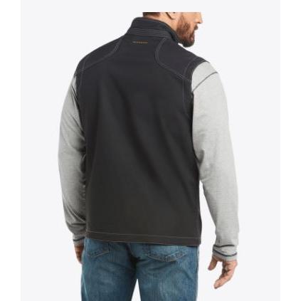 Ariat Men's Rebar Stretch Canvas Softshell Vest- Black