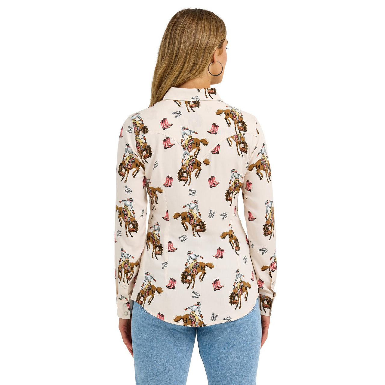 Wrangler Women's Long Sleeve Retro Punchy Shirt- Cream