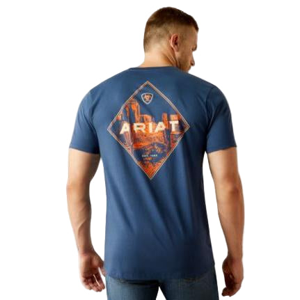 Ariat Men's Diamond Valley Short Sleeve Tee Shirt- Space Blue