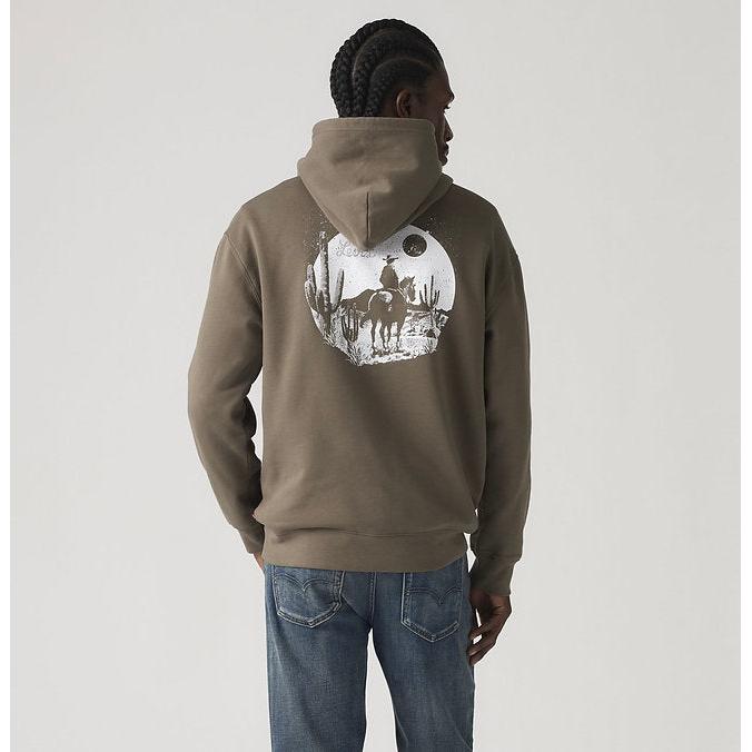 Levi Men's Graphic Relaxed Fit Hoodie- Archival Desert
