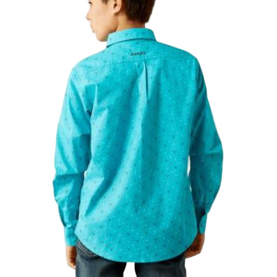 Ariat Boy's Willke Classic Fit Long Sleeve Shirt - Turquoise