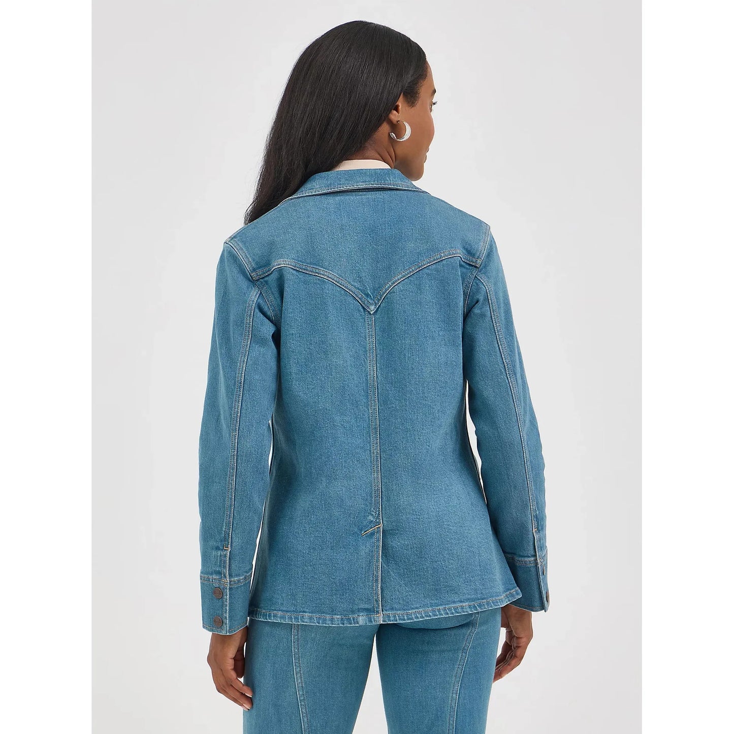 Wrangler Women's Retro Long Sleeve Blazer-Light Denim