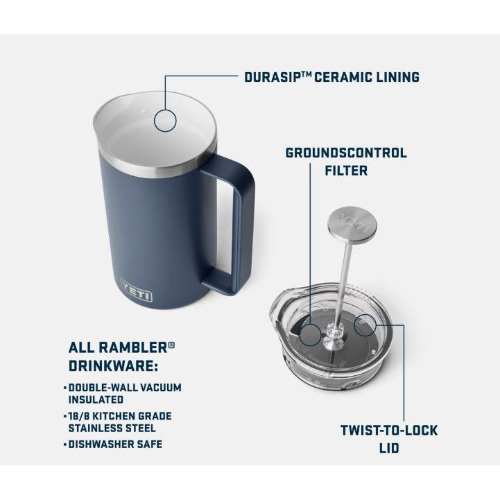 Yeti Rambler 1 Litre French Press - Tropical Pink