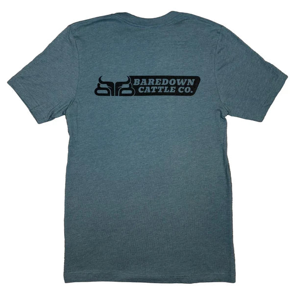 Baredown Brand Short Sleeve Crossroads Tee Shirt- Heather Slate