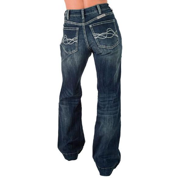 Cowgirl Tuff Women's Unbroken Trouser Jean-Medium Wash