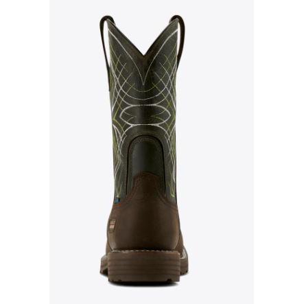 Ariat Men's Activator Waterproof Work Boots- Dark Brown/Green