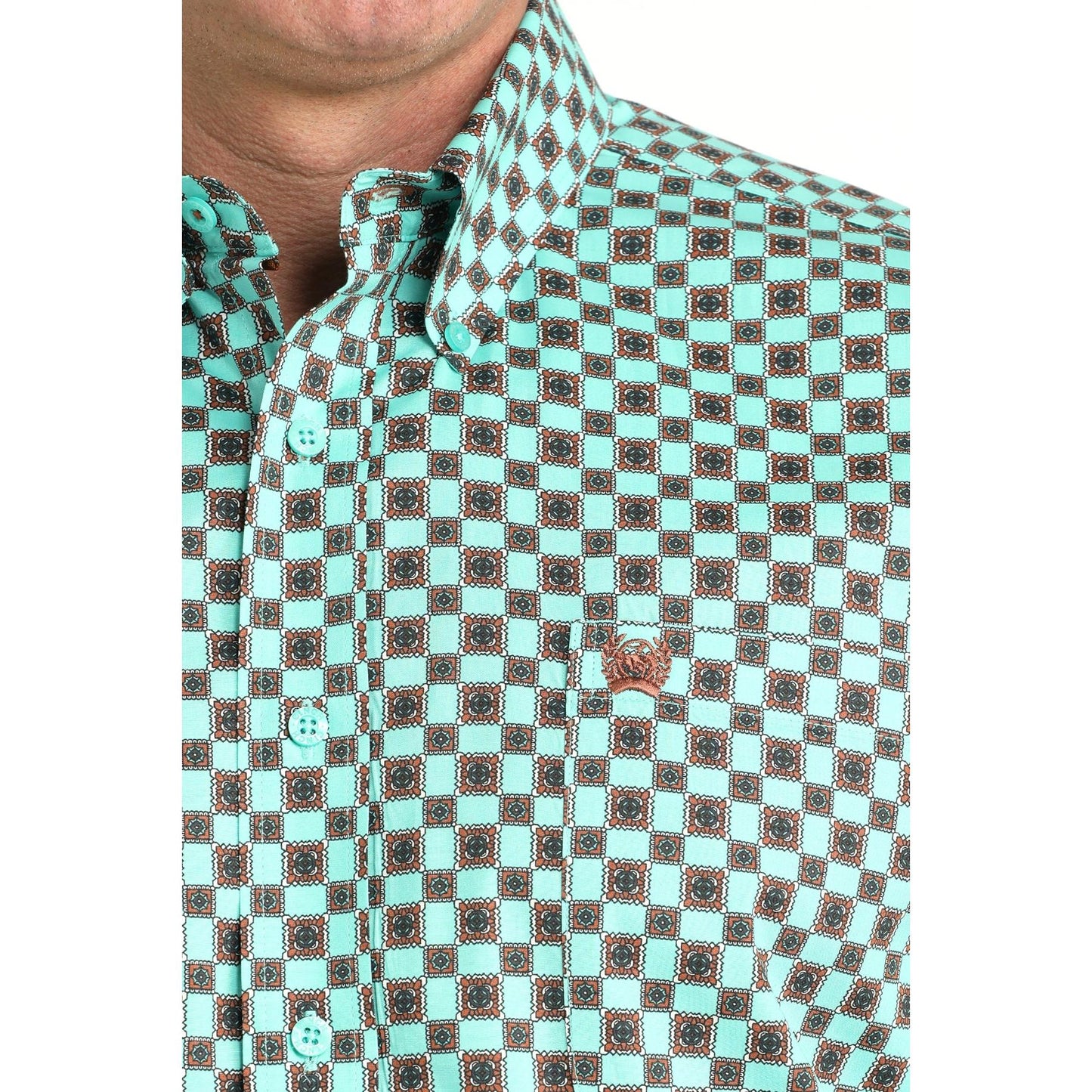 Cinch Men's Long Sleeve Patterned Western Shirt- Blue - Irvine Tack & Western Wear