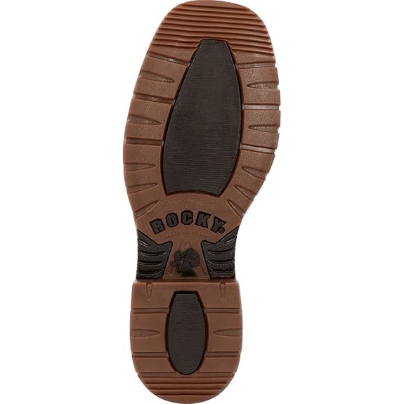 **Rocky Men's Original Ride FLX Back Zip Waterproof Snake Boot - Brown