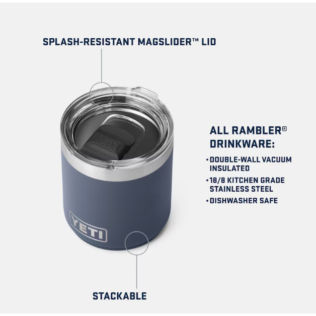 Yeti Rambler 295ml Stackable Lowball w/Magslider Lid - Sandstone Pink