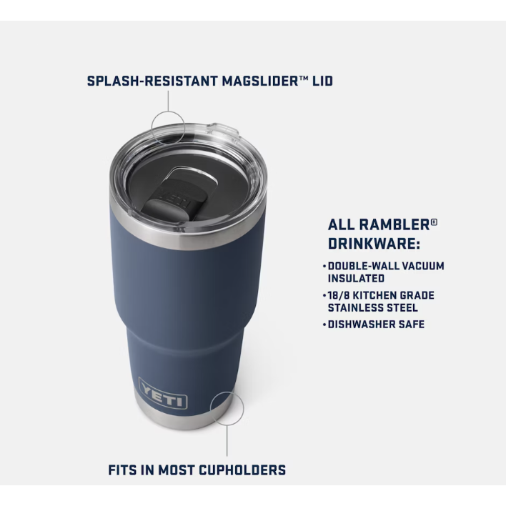 Yeti Rambler 887ml Tumbler w/Magslider Lid - Key Lime