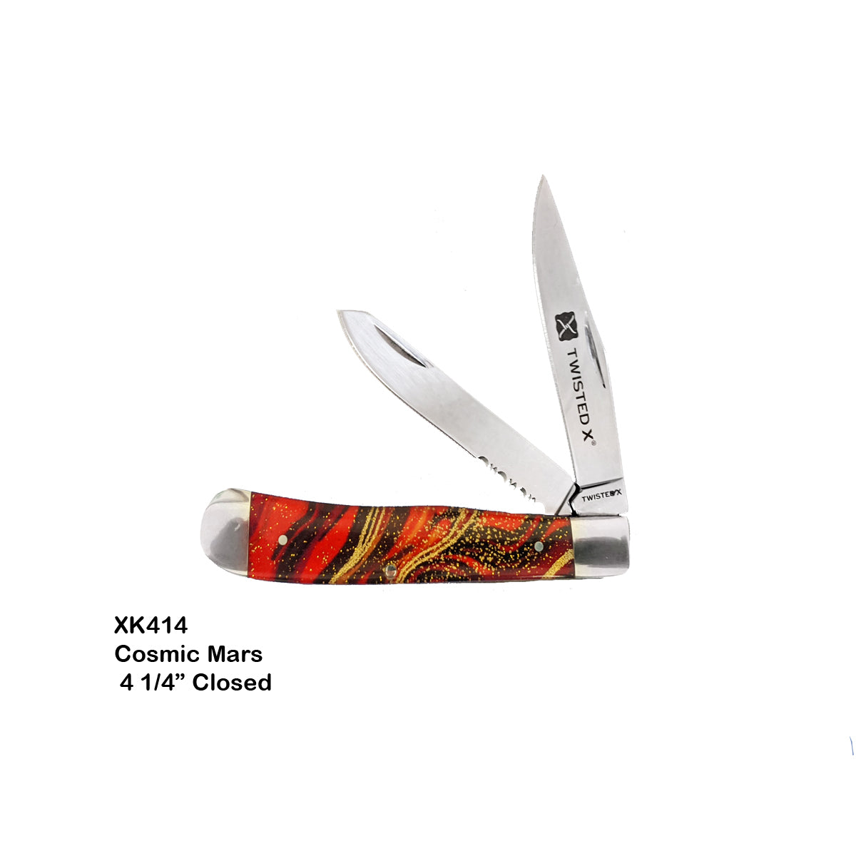 Twisted X Trapper Folding Knife - Cosmic Mars Acrylic
