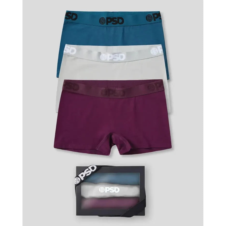 PSD Undergarments Women's Modal 3 Pack Boy Shorts - Love Bloom