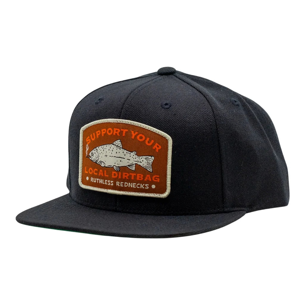 Ruthless Rednecks Smoked Flatbrim Hat - Black