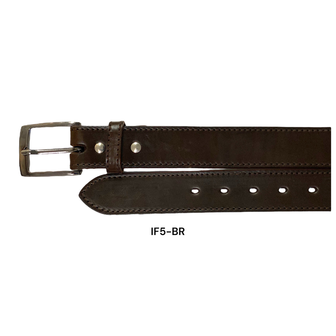 Ranger Belt Co Men's Plain Stockman Stitch Leather Belt - Chocolate Brown