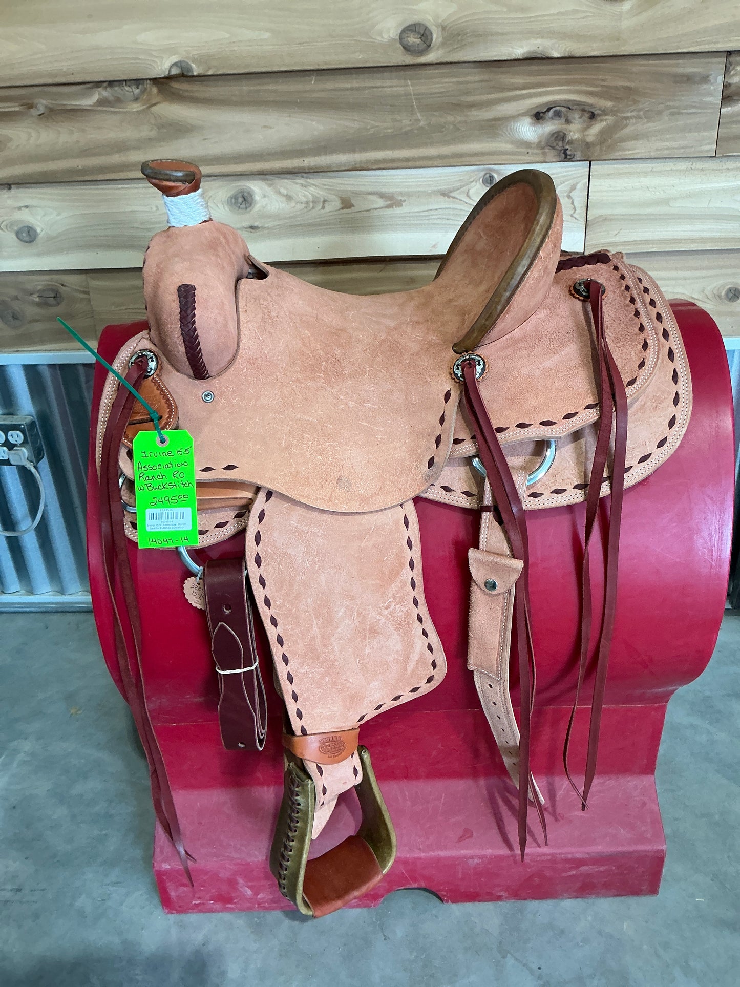 Irvine 15.5" Association Ranch Saddle- Full R/O-Buckstitch