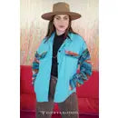 Lucky & Blessed Turquoise Aztec Corduroy Jacket