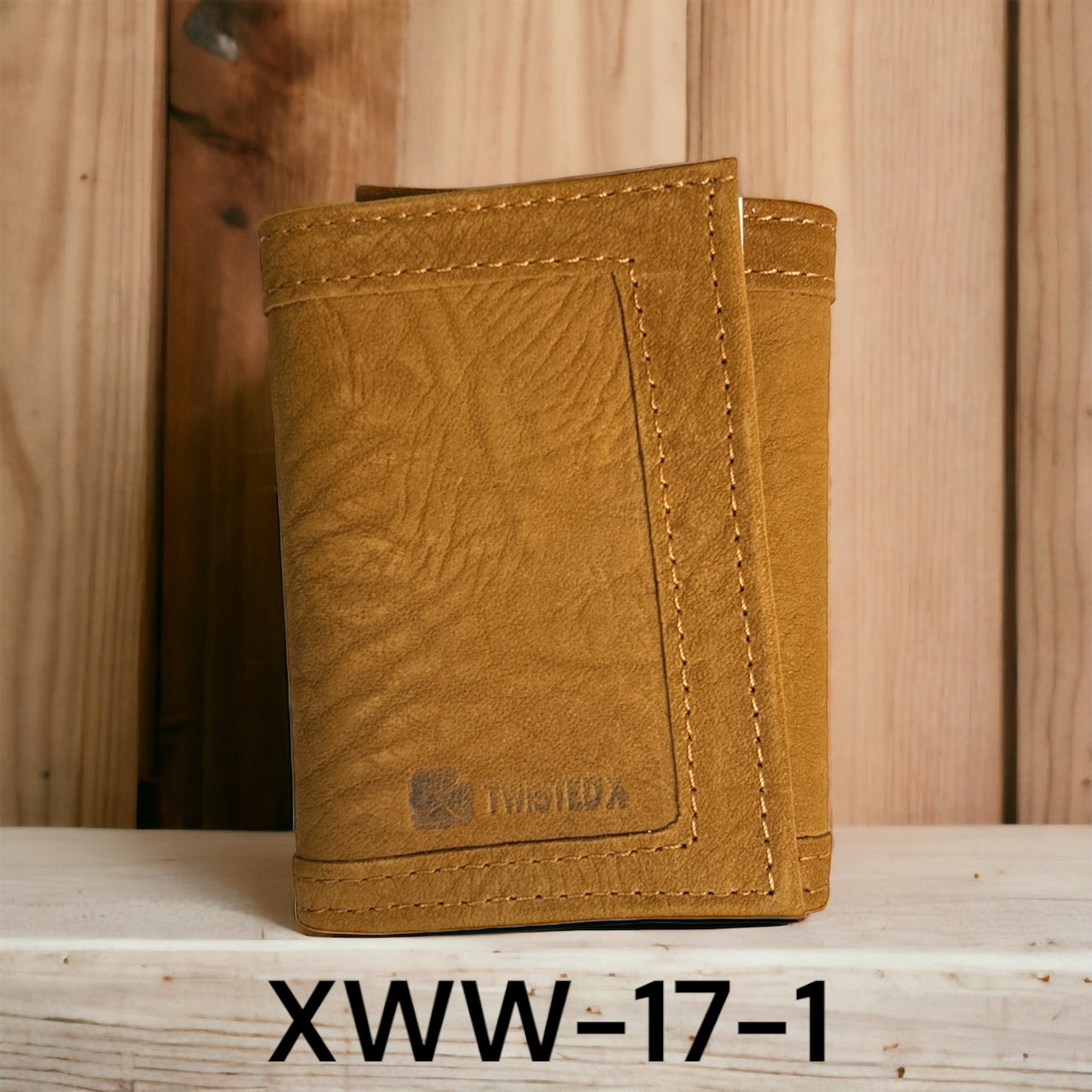 Twisted X Elephant Embossed Trifold Wallet - Tan