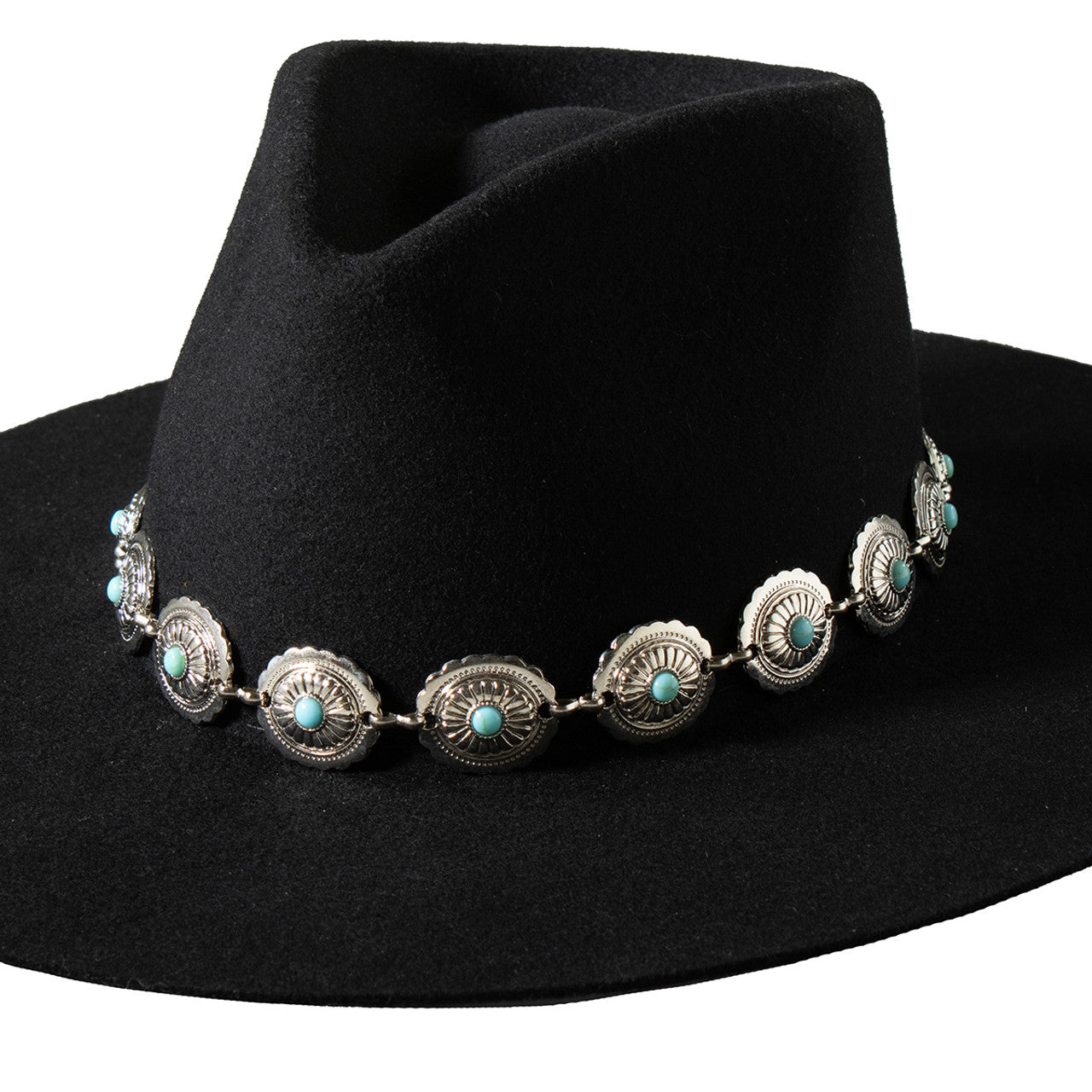 3D Concho Stone Turquoise Hat Band