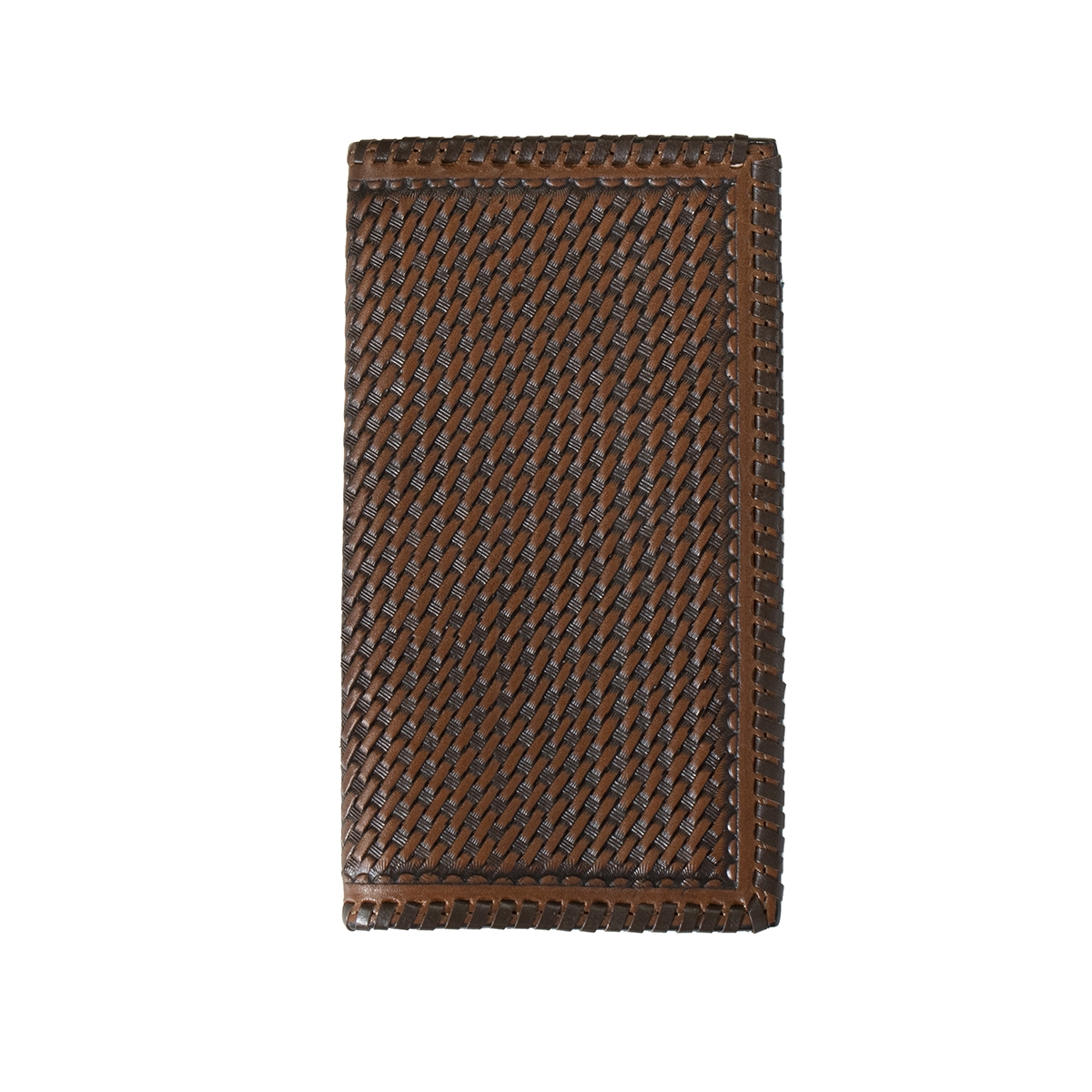 3D Men's Basket Weave Sunburst Rodeo Wallet - Brown