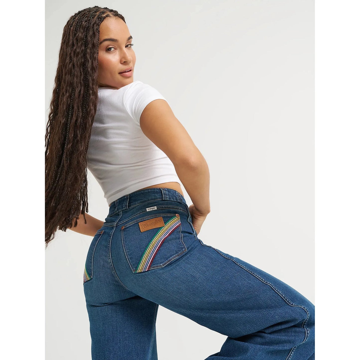 Wrangler Women's Wide Leg Highrise Rainbow Jean-Icon