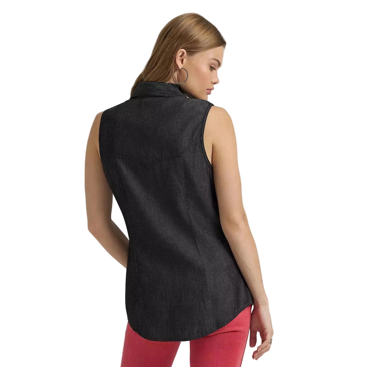 Wrangler Women's Lainey Wilson Sleeveless Denim Shirt - Black