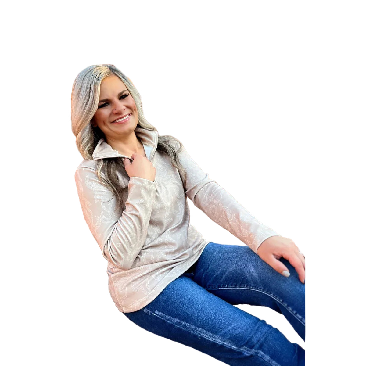 Sterling Kreek Women's Long Sleeve The Dusty Roads Pullover - Tan