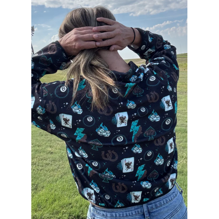 Sterling Kreek Long Sleeve Cowgirl Charm Cropped Jacket-Multi