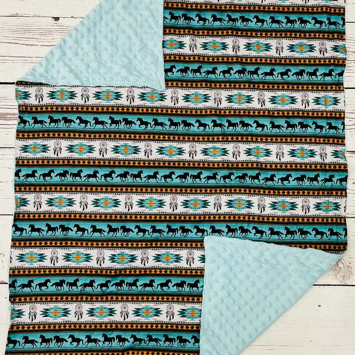 Baby Horse Aztec Print Blanket
