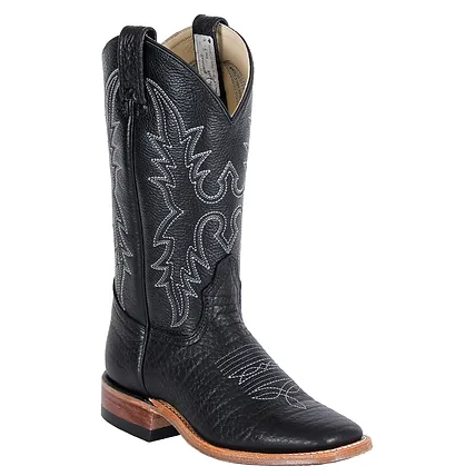 Brahma Women's Ropers Western Boots - Black Bullhide/Porto Black