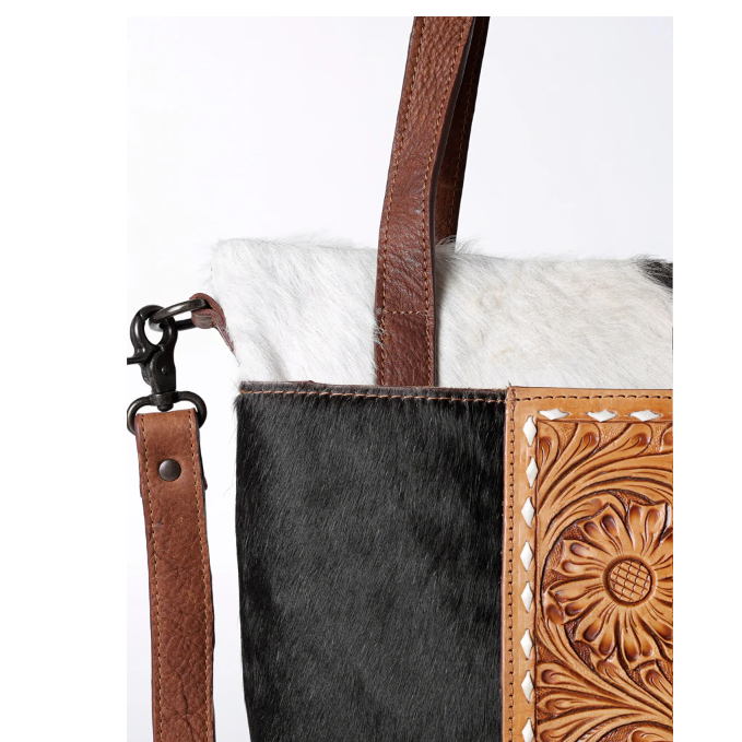 American Darling Women's Hair-On Genuine Leather Western Tote Bag