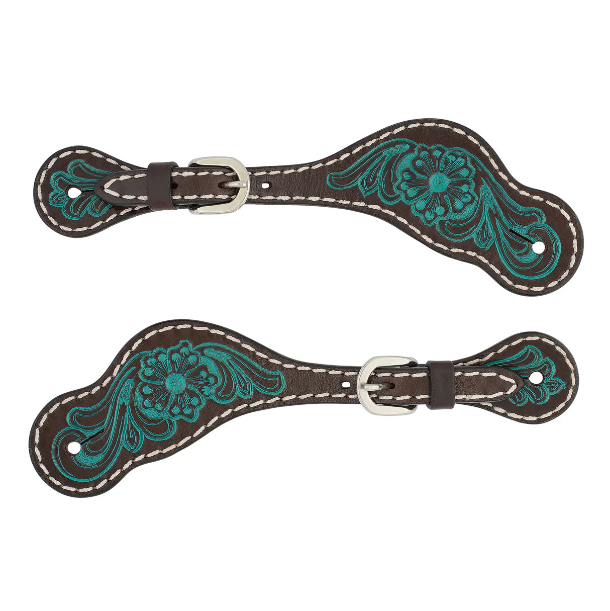 Weaver Turuoise Cross Tooled/ Turquoise Ladies Spur Strap
