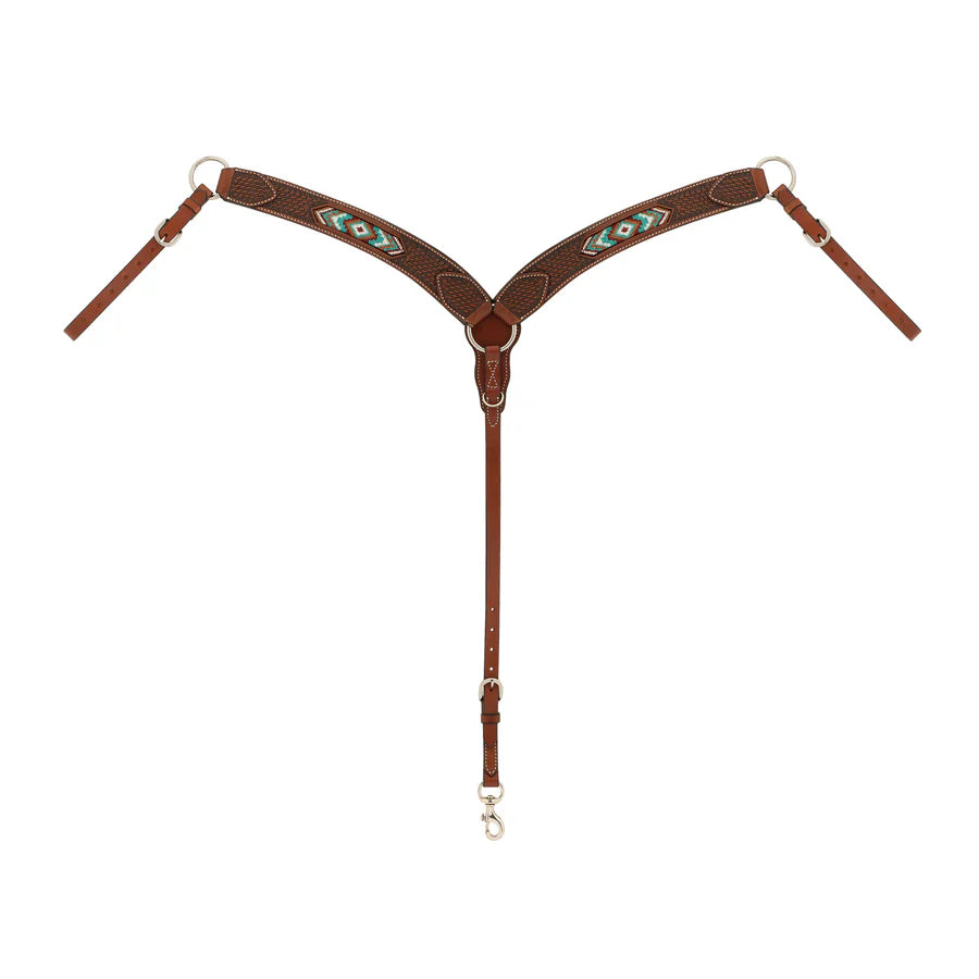 Weaver Leather Beaded Contour Breast Collar- Chestnut - Irvine Tack & Western Wear
