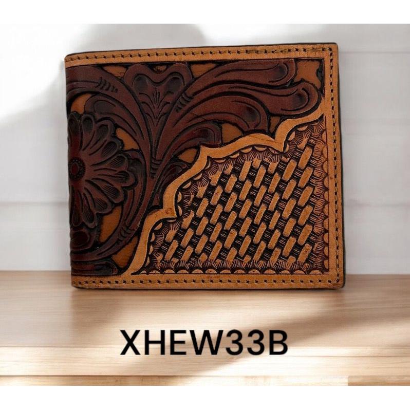 Twisted X Floral Cut Out with  Basketweave Bifold Wallet