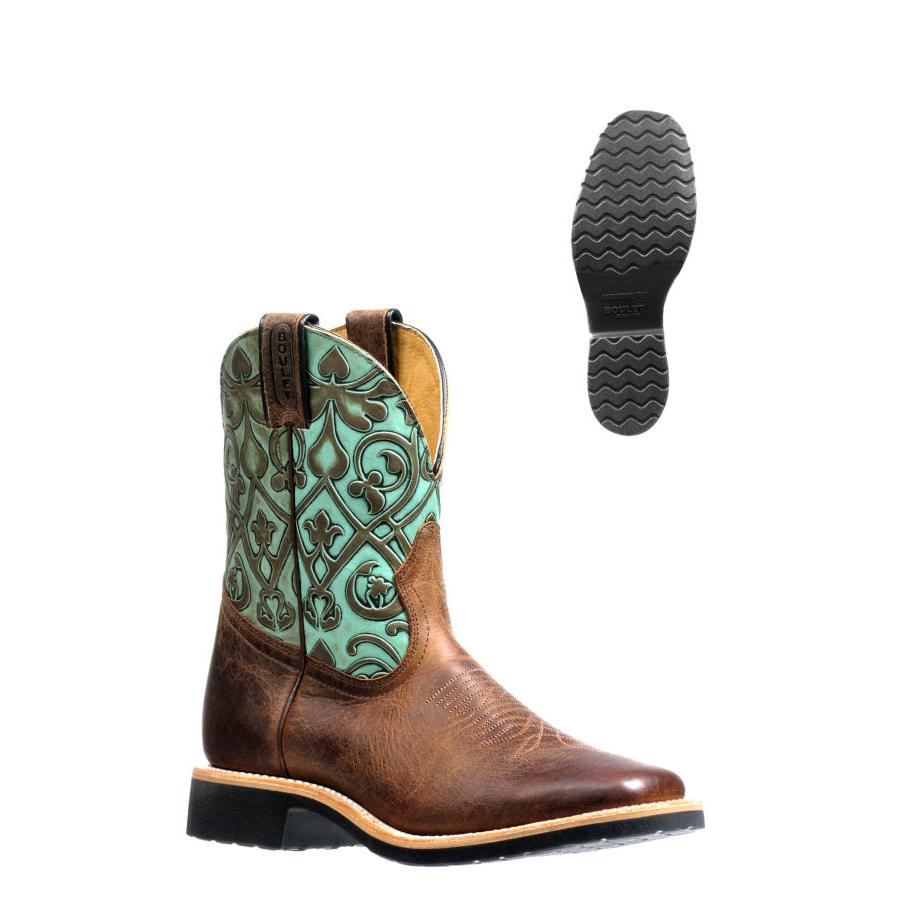 Boulet Women's Western Boots - Joker Turquoise Brown
