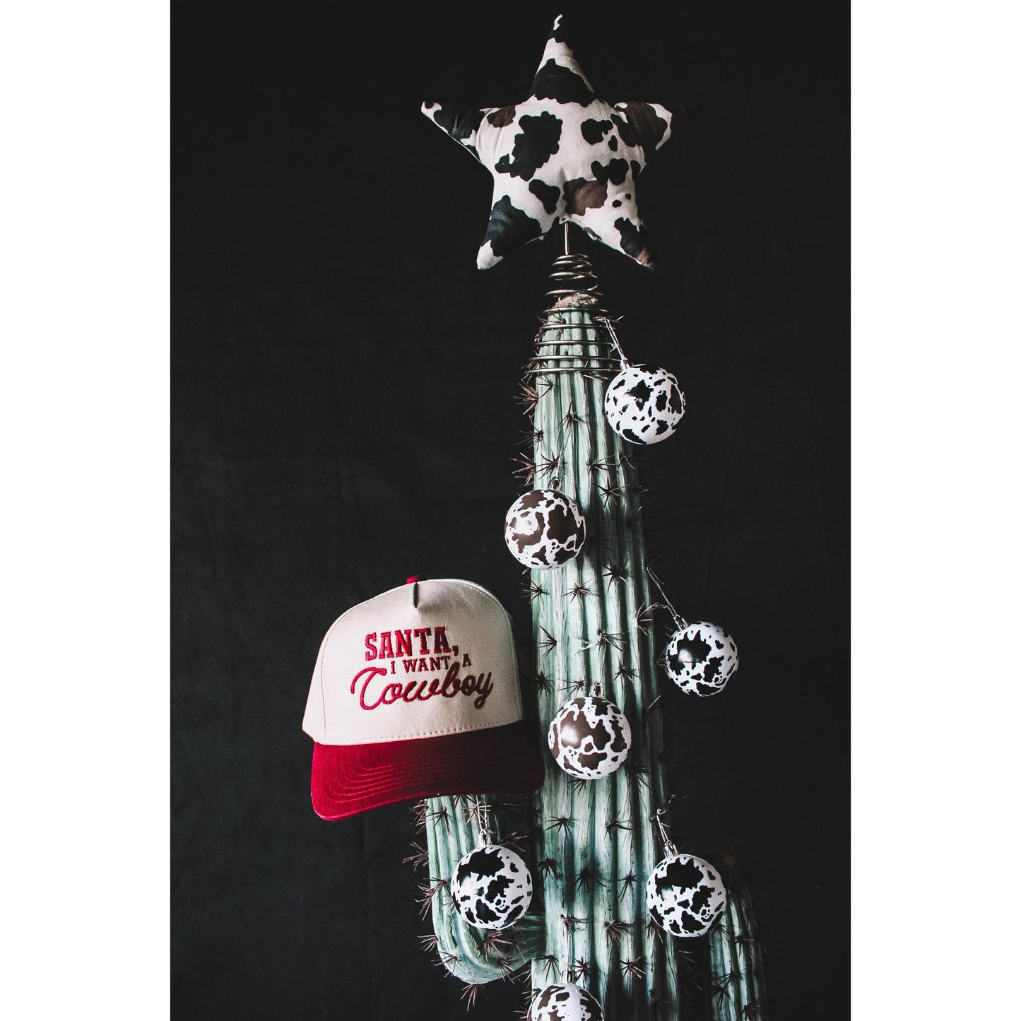 Santa I Want A Cowboy 2 Tone Canvas Cap