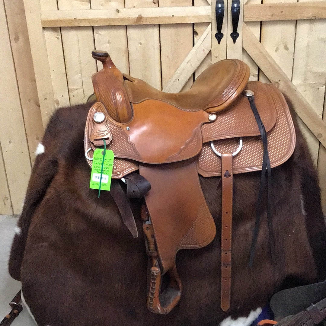 Used 15.5" Experienced Leather Western Saddle
