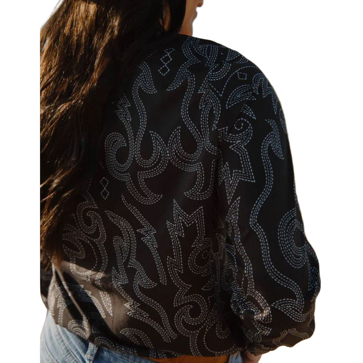 Boot Scootin Women's Long Sleeve Shirt- Black