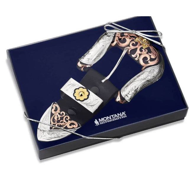 Montana Silversmiths Cowboy Classic 3 Piece Belt Buckle Set