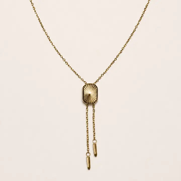 SpurWest Hayden Bolo Tie Necklace- Gold