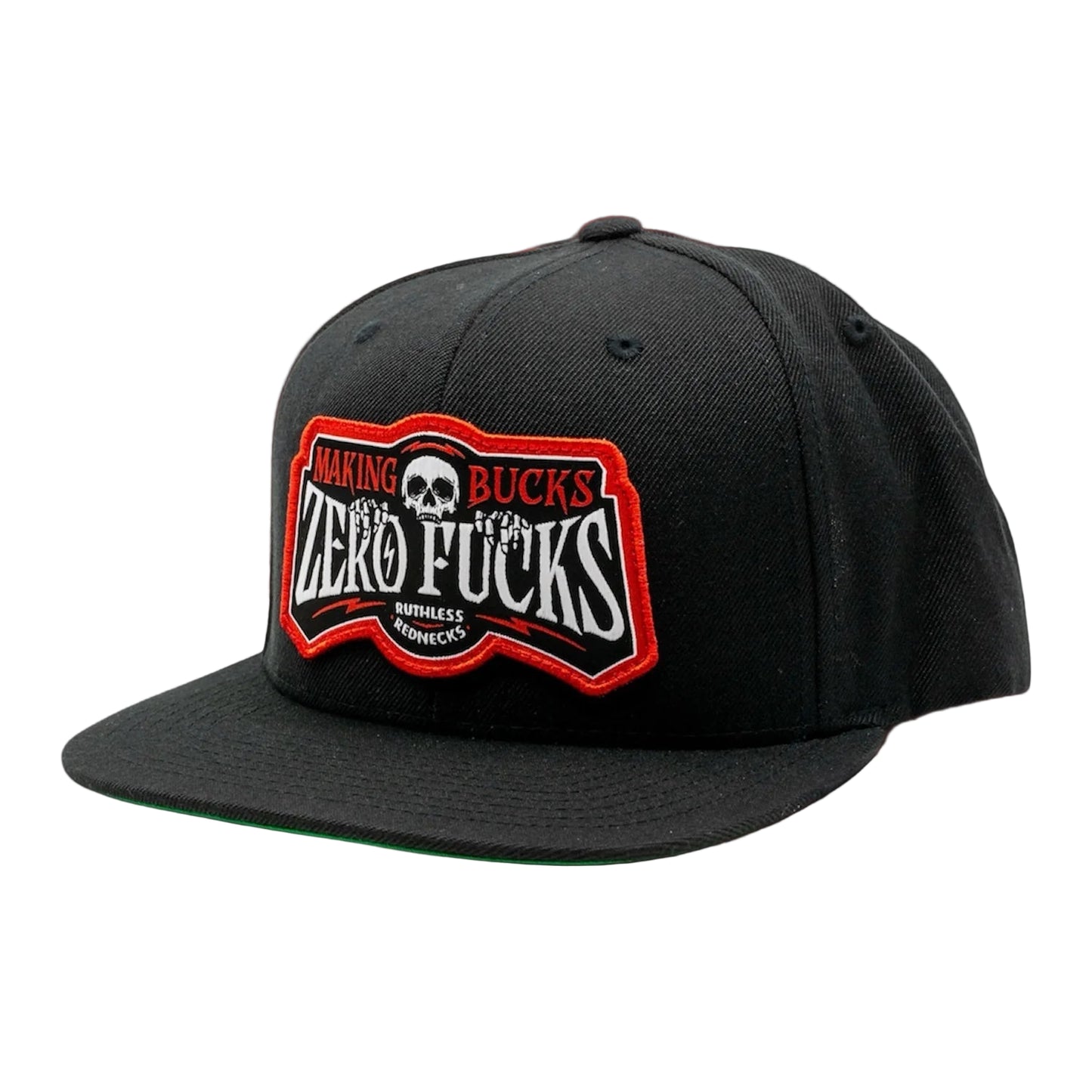 Ruthless Rednecks MBZF Creeper Flat Brim Hat - Black