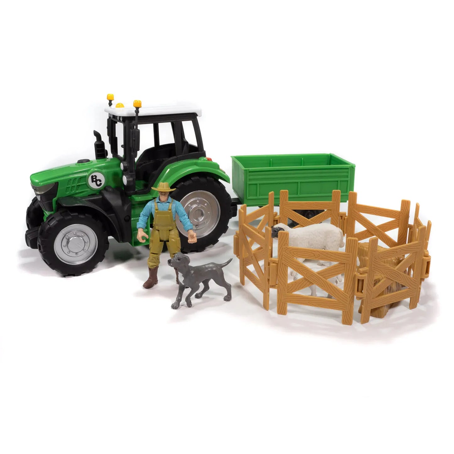 Big Country Toy 16 Piece Sheep Farmer & Tractor Play Set