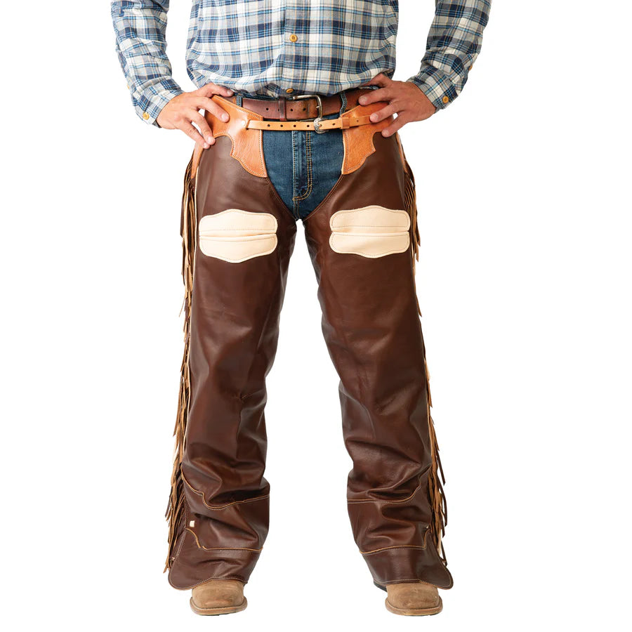 Brown Western Chaps For Sale Exclusive Basket Weave Border