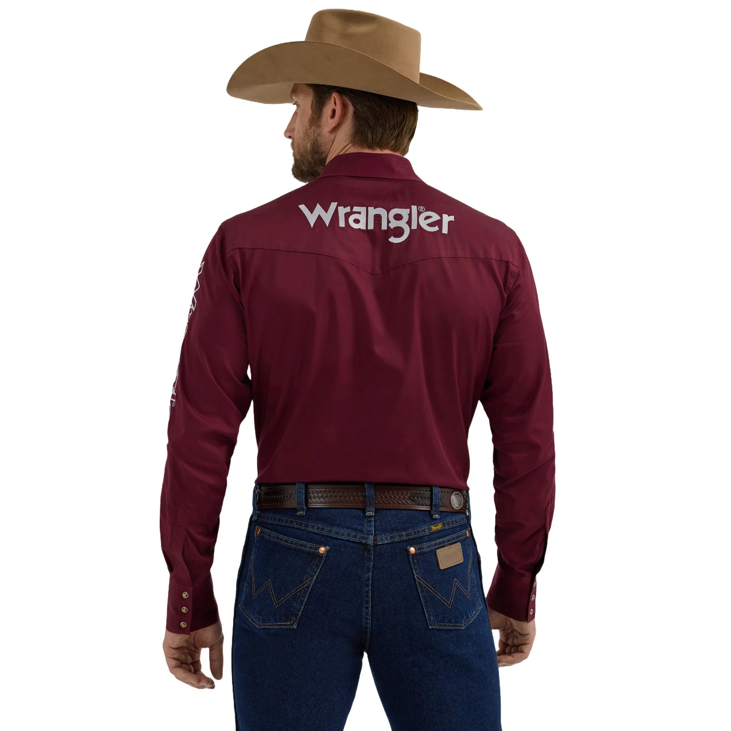 Wrangler Men's HO24 Long Sleeve Button Down Shirt - Wine