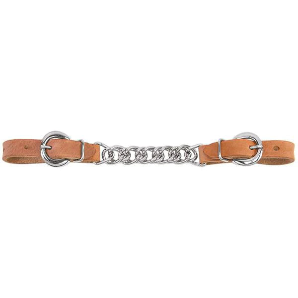 Weaver Harness Leather 4-1/2" Single Flat Link Chain Curb Strap - Russet - Irvine Tack & Western Wear