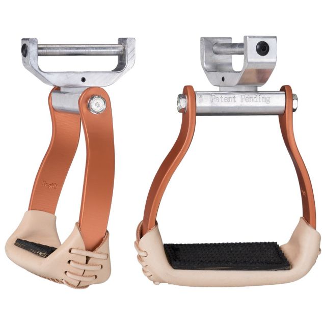 Tough1 Aluminum Swivel & Lock 2.5" Stirrups - Brown