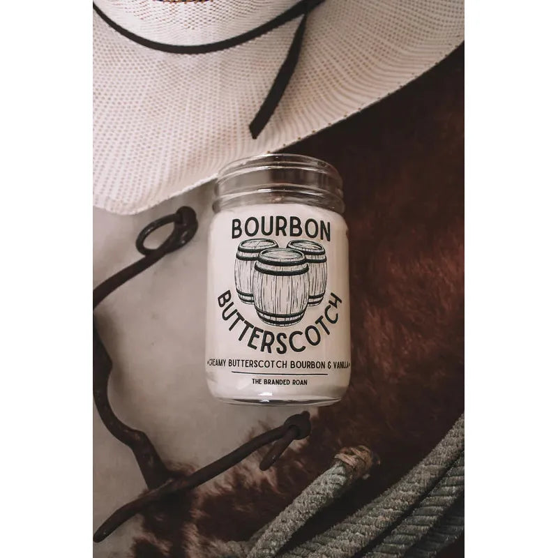 12oz Mason Jar Soy Candle - Bourbon Butterscotch