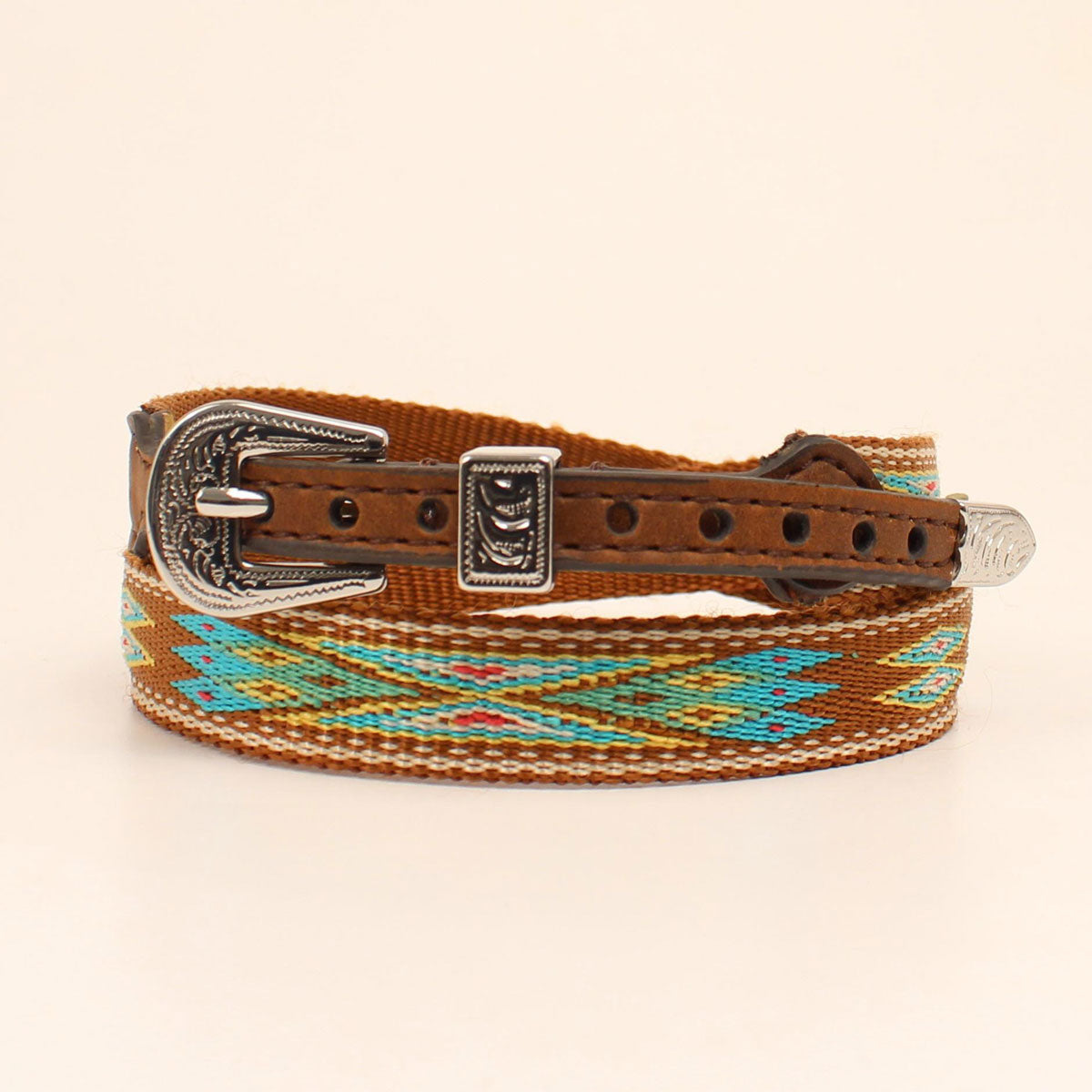 M&F 5/8" Ribbon Hat Band - Multicolour Southwestern Brown