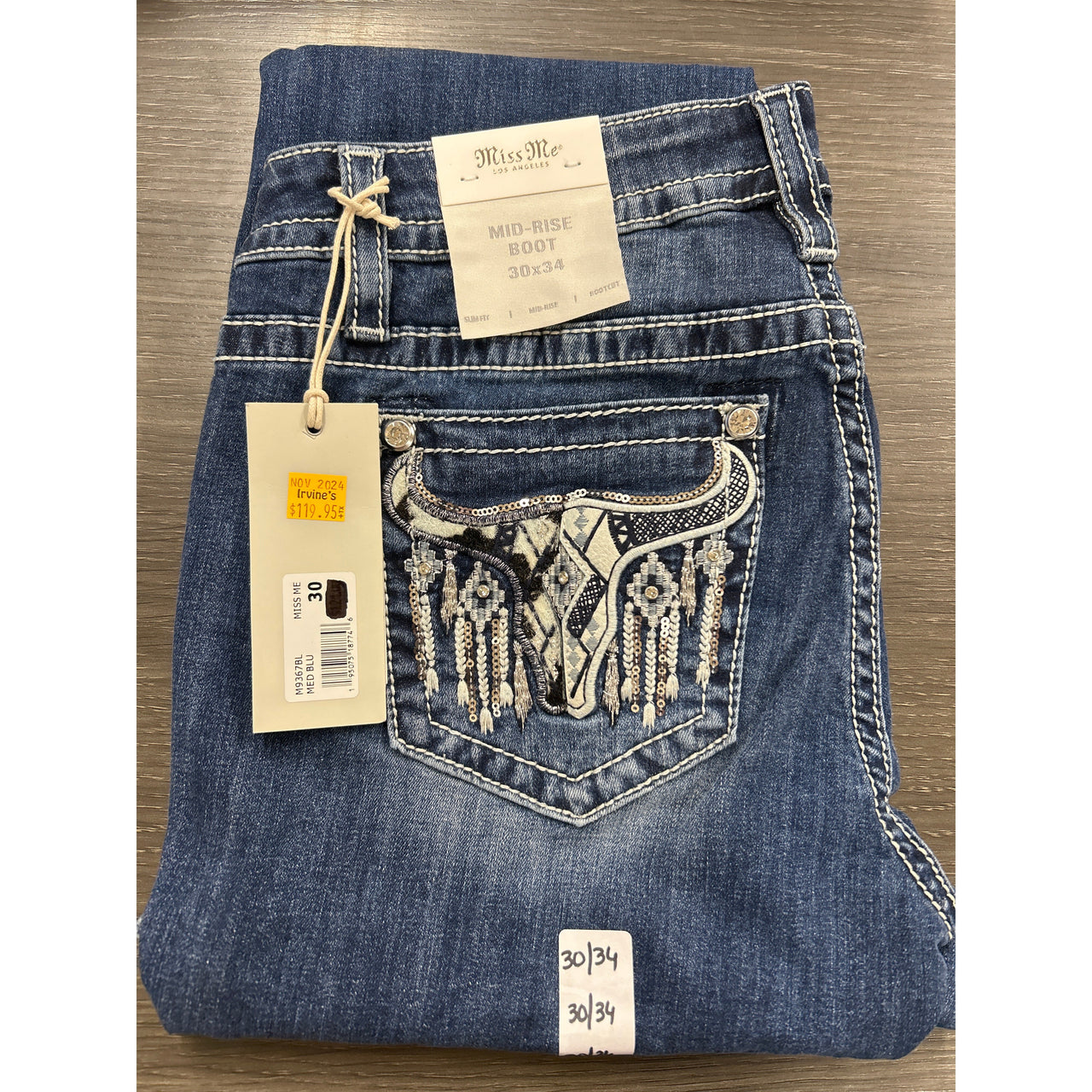 Miss Me Mid Rise Boot Cut Jean- Medium Blue