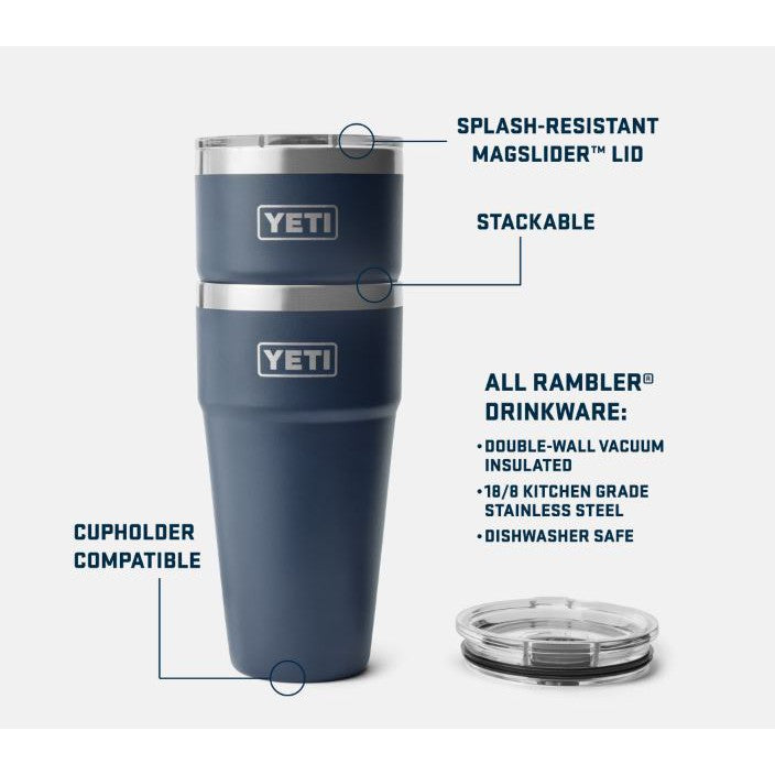 Yeti Rambler 887ml Stackable Cup w/Magslider Lid - Lowcountry Peach