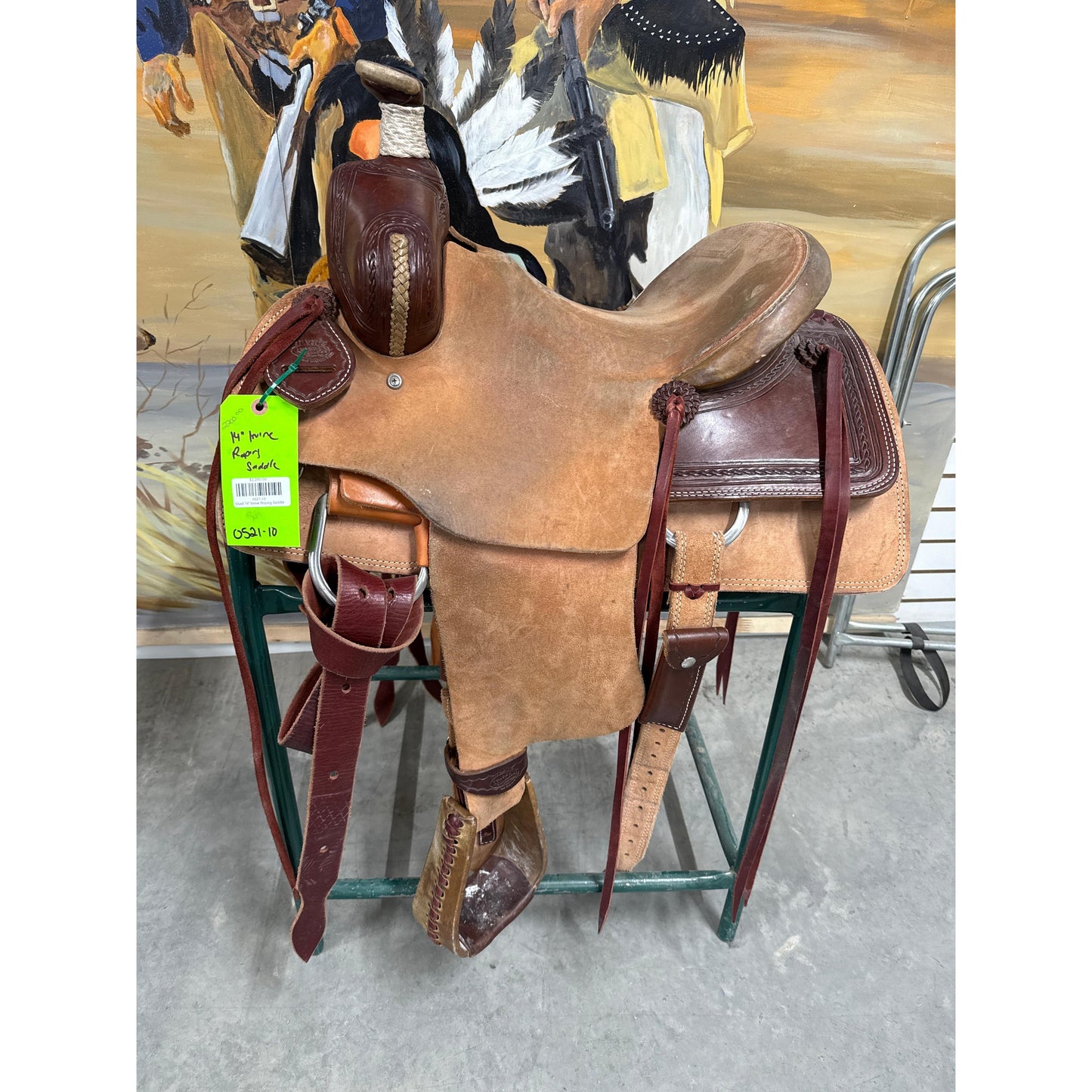 Used 14" Irvine Roping Saddle